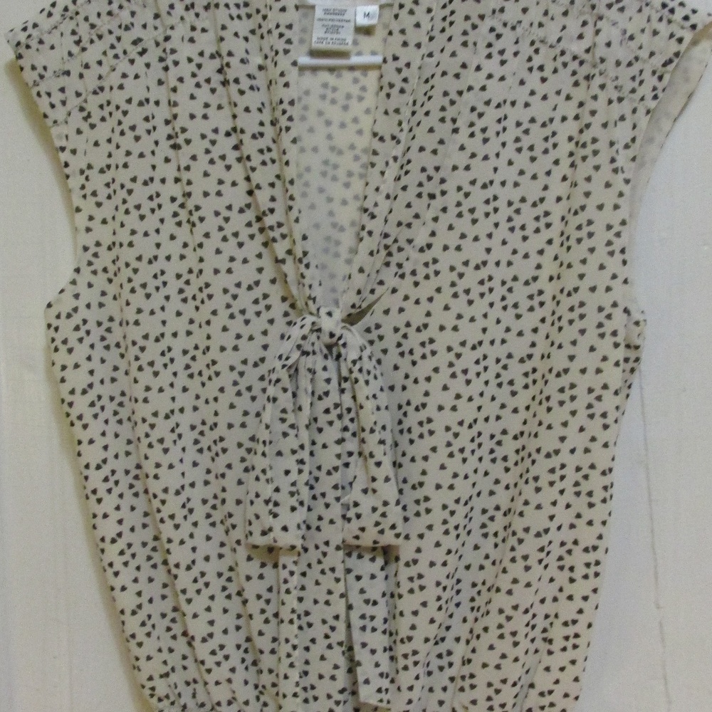 Max Studio heart speckled white/black w/tie, v med